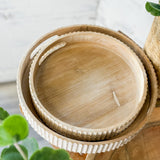 Ribbed Wood Tray | 10" x 9.75" x 2"