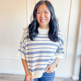 Spring Stripes Short Sleeve Sweater