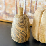 5" Carved Mango Wood Pumpkin