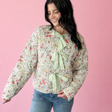 Garden Party Bow Tie Quilted Jacket