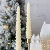Ivory Unscented tree Shaped Taper Candle
