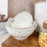 White Ceramic Handle Bowl