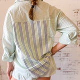 Striped Button-Down Shirt & Shorts Set