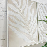 Ivory Leaf Framed Canvas II