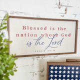 24x12" Is The Lord Psalm 33:12 White