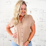 Short Sleeve Button Down Top