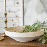 Ceramic White Wash Bowl | 12" x 4"