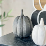 5” Large Black 3d Carved Pumpkin