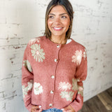 Bold Floral Button-up Cardigan