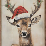 Reindeer With Hat By Petals Prints Design | 10x16