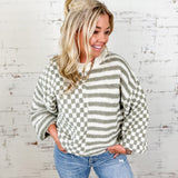 Checkered Knit Sweater