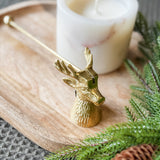 8.5" Gold Reindeer Snuffer