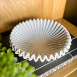 8.5" Matte White Deco Dish