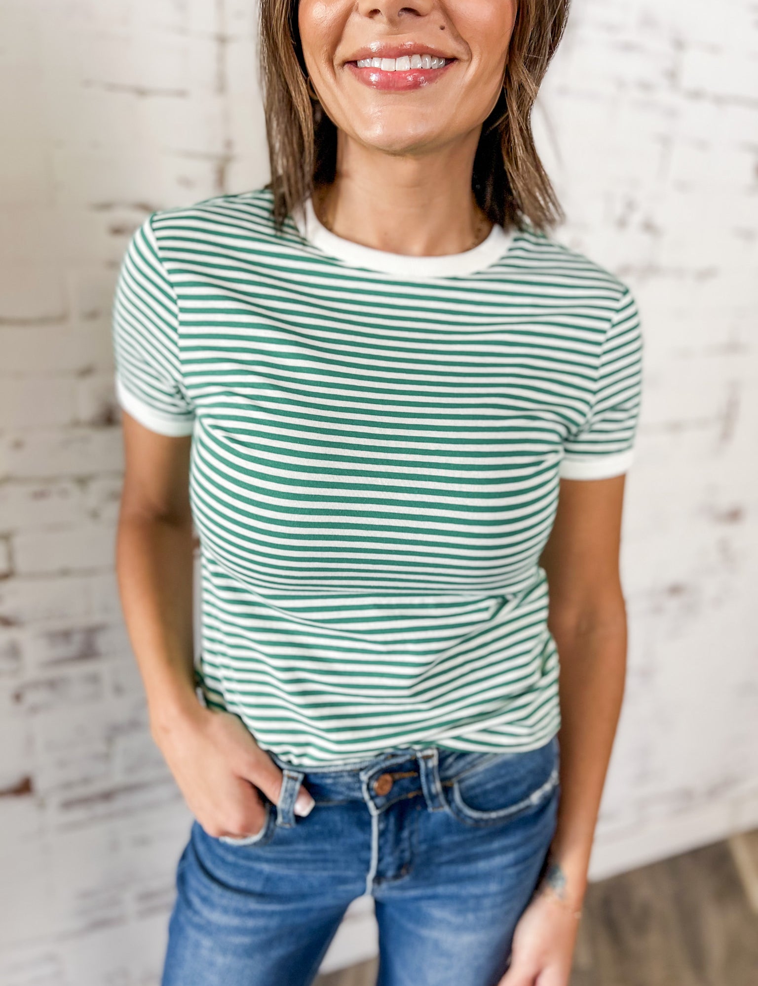 Everyday Stripe Crew Neck Tee