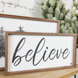 16 x 8" Believe Script