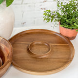 13" Rd. Acacia Wood Serving Tray