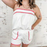 Scalloped Top And Shorts Set