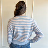 Cloud Nine Stripe Button Cardigan