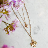 Stamped Double Cross Necklace