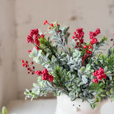 Boxwood Pine & Red Berries Bush