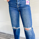 Risen Tummy Control Distressed Denim