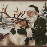 Santa And Reindeer Green | 20x16