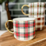 White Plaid Coffee Mug