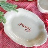 Merry Stoneware Plate | 10x7”