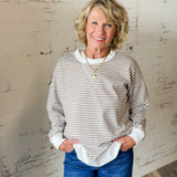 Curvy Striped Lightweight Pullover