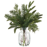 20" Mixed Pine In Glass Vase