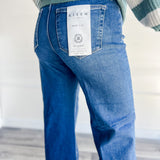 Risen Wide Leg Cuffed Jeans