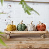3.5" Pumpkin | Orange, Tan, Green, Mustard