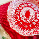 12" Red Holiday Platter