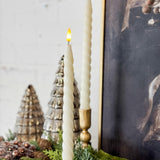 Ivory Led Twist Taper Candle Set