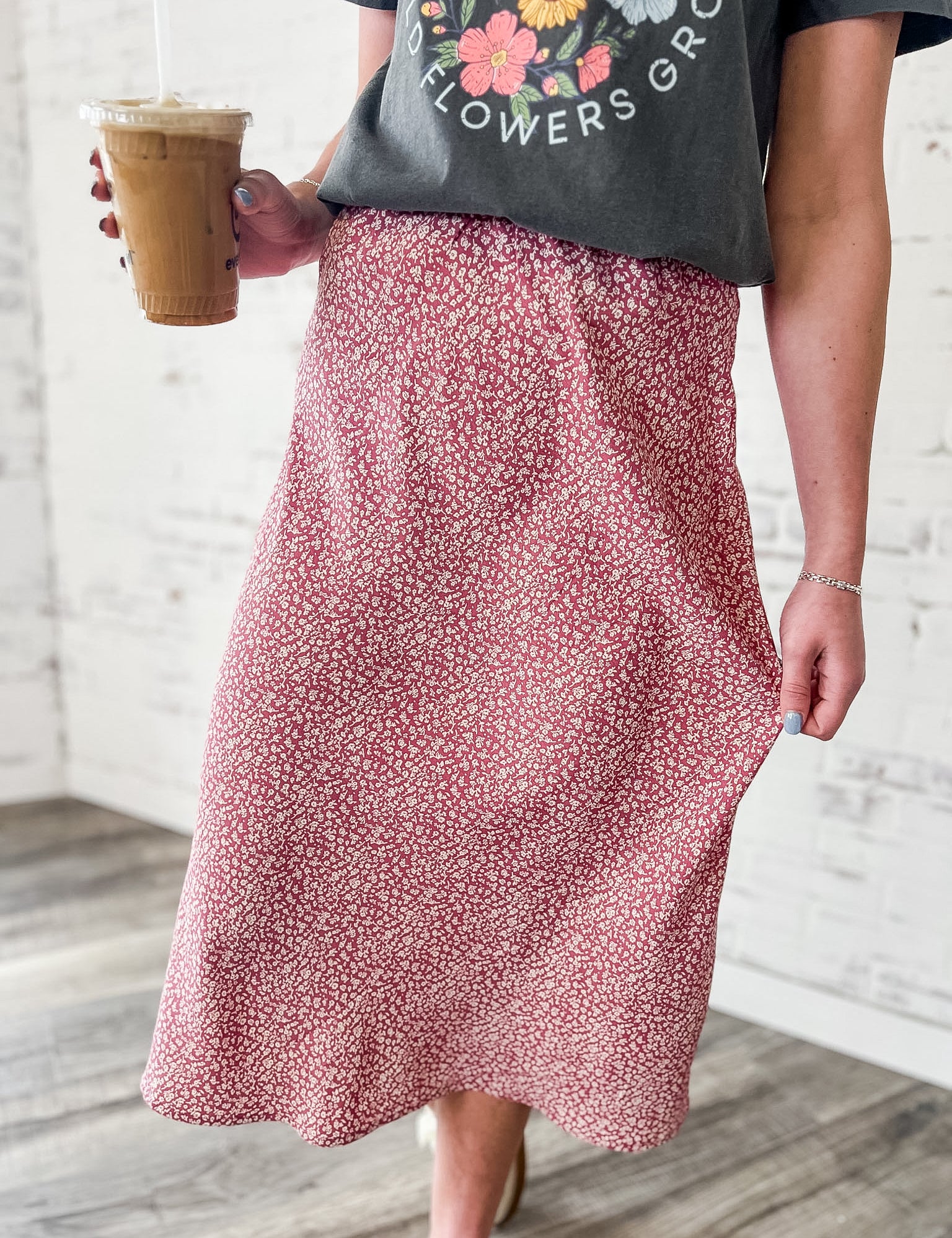 Everyday Bloom Midi Skirt