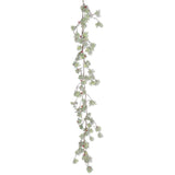 60" Glittered Mistletoe Garland with Red Berries