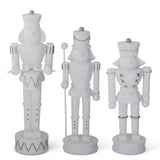 12", 13", 15" White Resin Nutcrackers