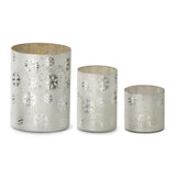 4", 6", 8" White Mercury Glass Snowflakes Containers