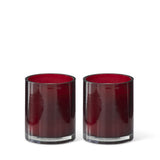 4" Burgundy Glass Votive Filled Candles
