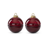 4" Burgundy Glass Filled Ornament Candles