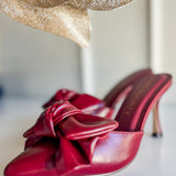 The Jane Heel – Wine Bow Mule