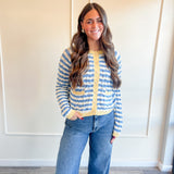 Wavy Stripe Contrast Knit Sweater