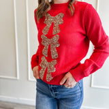 Sequins Bow Sweater Top