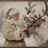 Santa And His Decorated Reindeer | 20x16