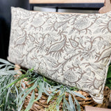 Brown & Grey Floral Pillow