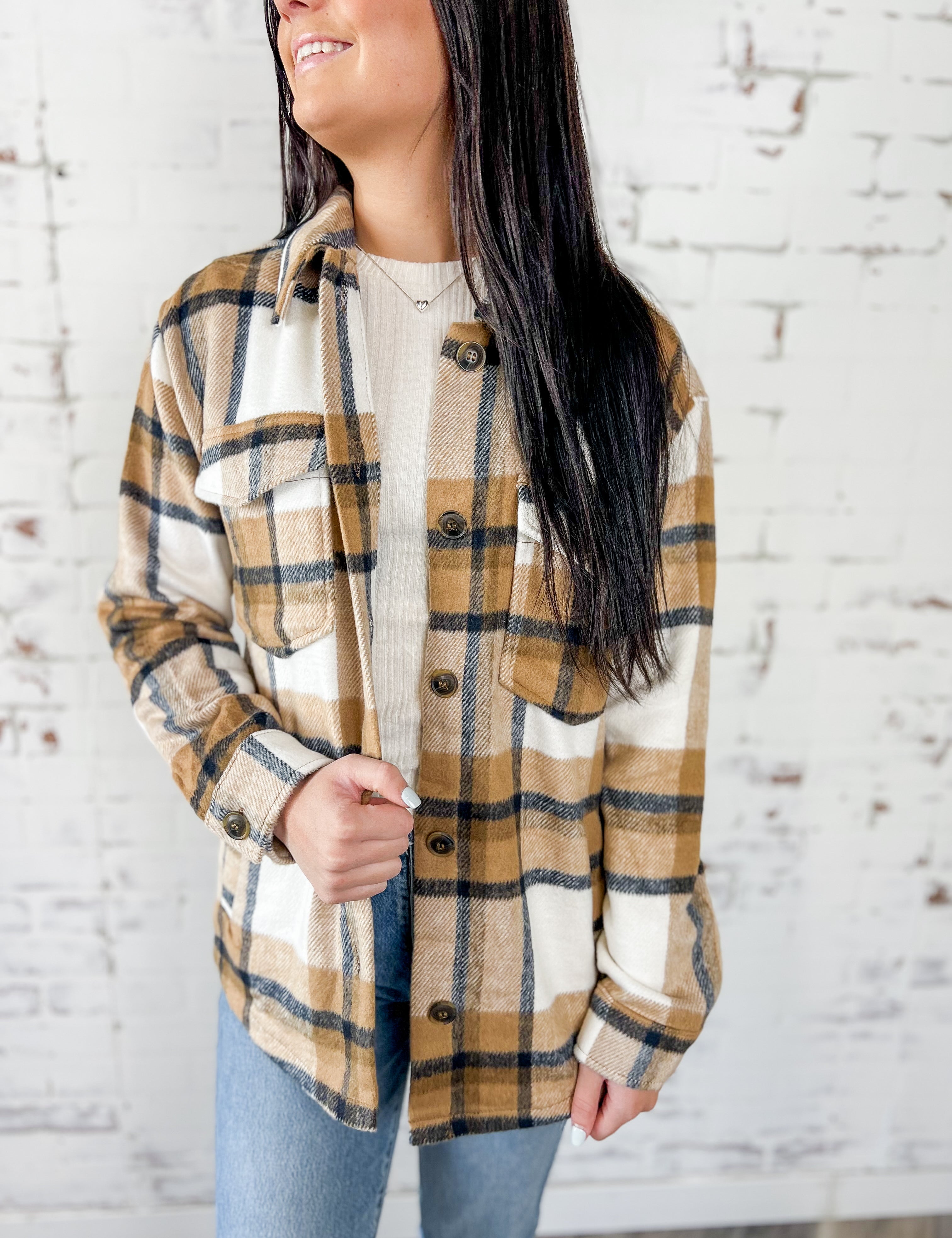 Plaid Shacket Top