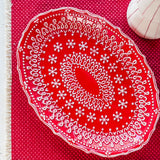 12" Red Holiday Platter