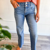 Risen High Rise Wide Leg Jeans