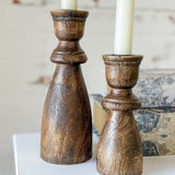 Dark Wood Taper Holder | 6"