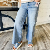 Tummy Control Crop Wide Leg Jeans